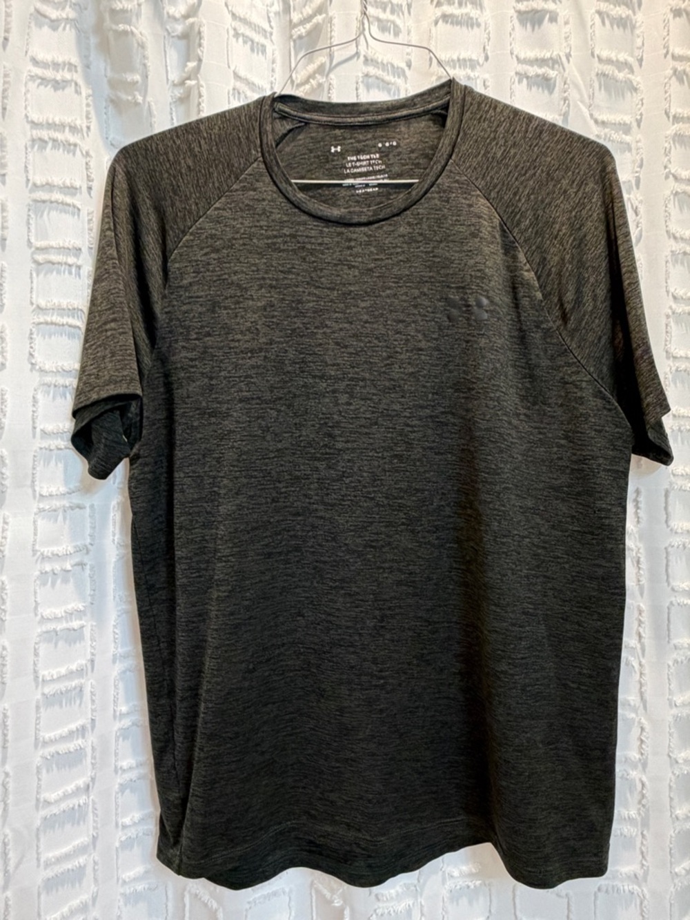 Under Armour Men's Heathered Short Sleeve Crew Tee - Charcoal/Black